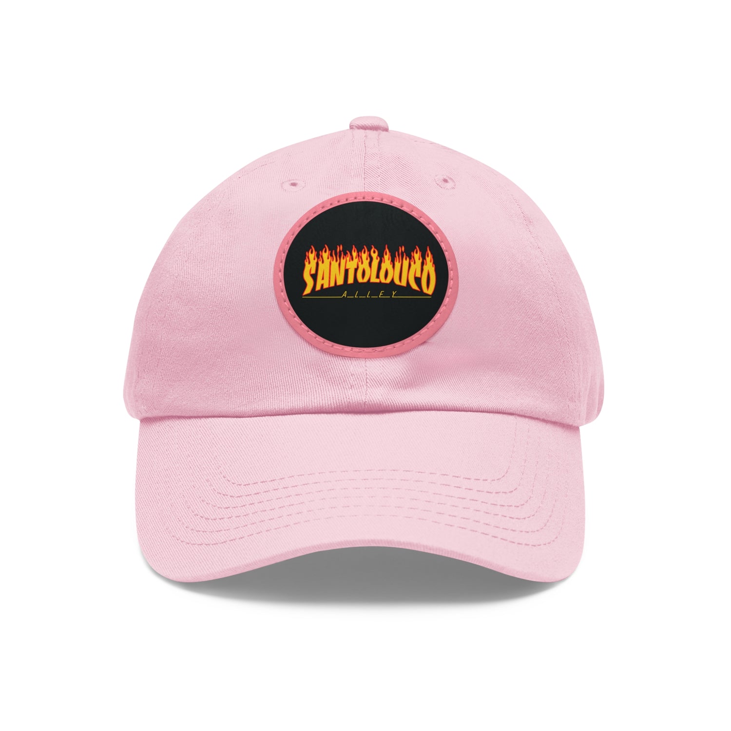 Dad Hat with Leather Patch (Round)