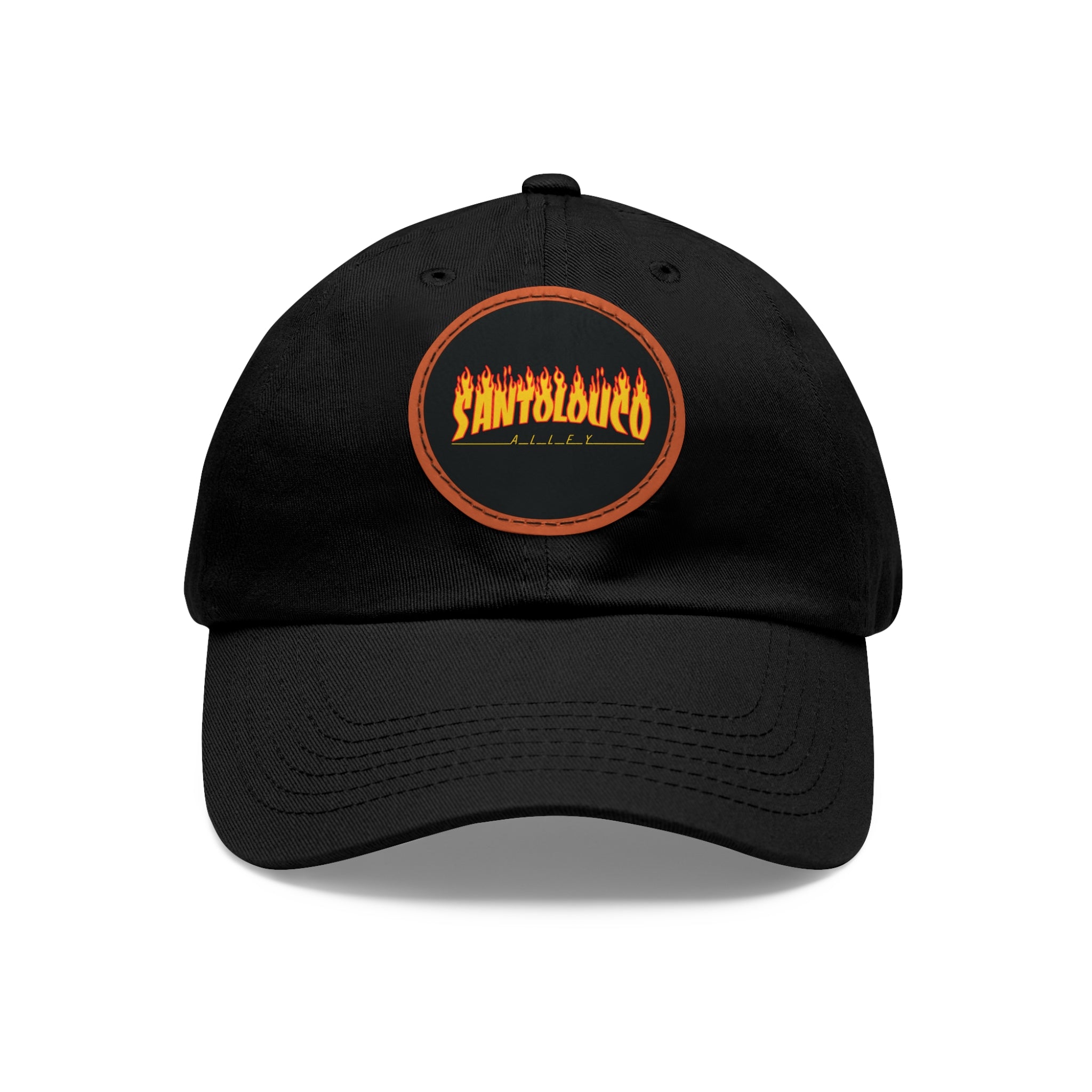 Dad Hat with Leather Patch (Round)