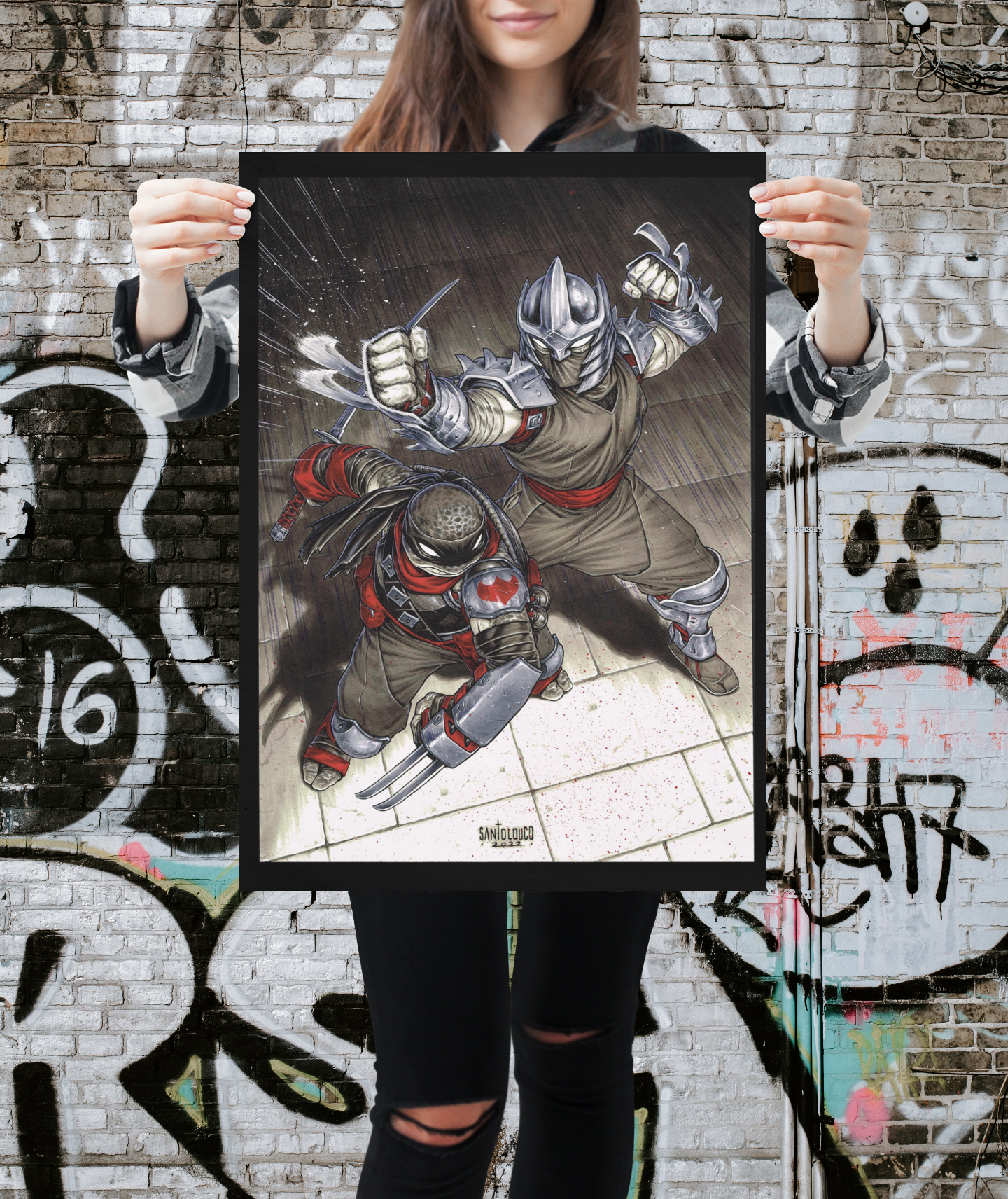 POSTER: Dark Leo Vs The Shredder (Matte Print)