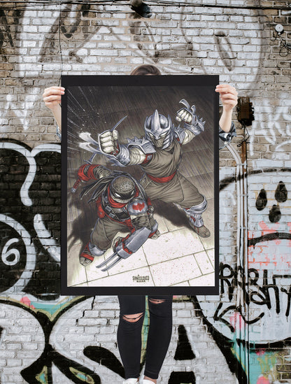 POSTER: Dark Leo Vs The Shredder (Matte Print)